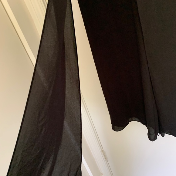 Tahari ASL Timmy Black Wide Leg Chiffon Overlay Pants Sz S NWT - Picture 6 of 8